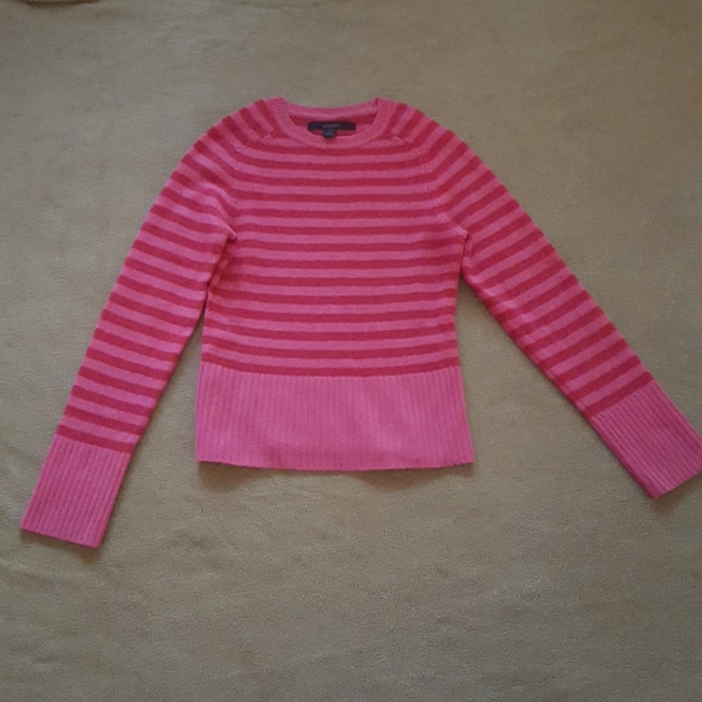 XS Pink & Red Express Lambs Wool Sweater